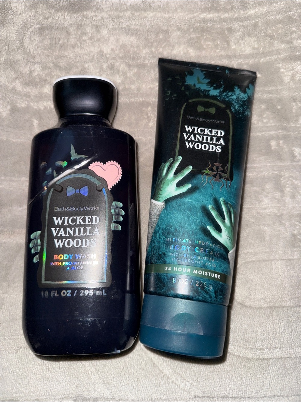 Bath & Body Works Wicked Vanilla Woods Body Wash & Body Cream - Teal/Black
